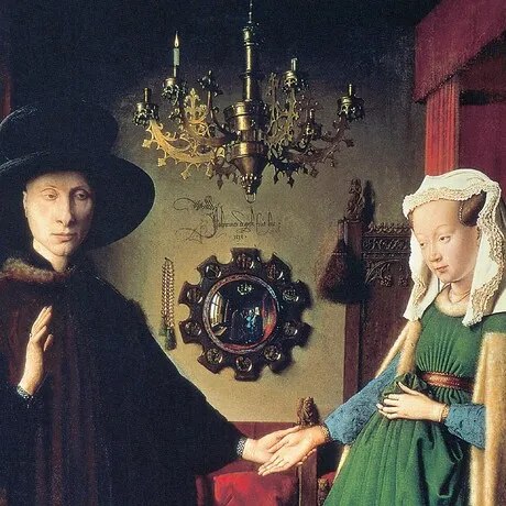 The Arnolfini Marriage Framed Canvas Replica Painting: Large