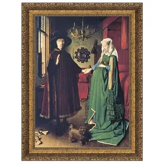 The Arnolfini Marriage Framed Canvas Replica Painting: Large