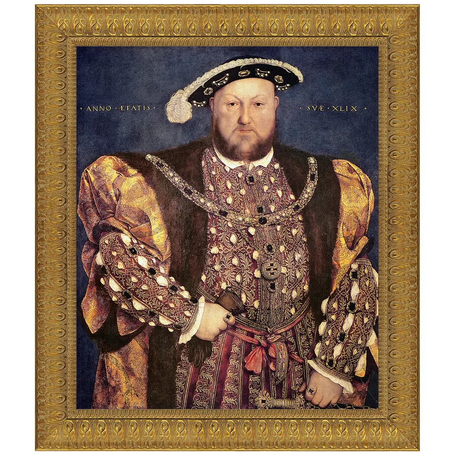 Henry VIII Framed Canvas Replica Painting: Medium