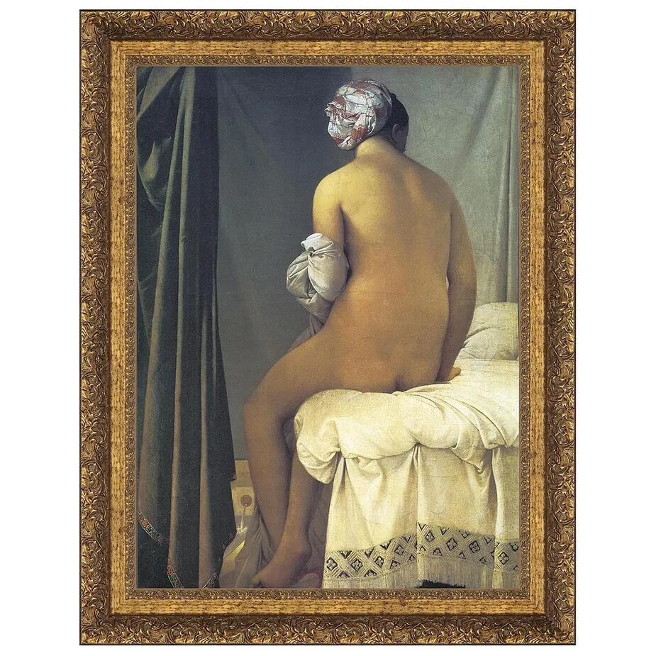The Valpincon Bather Framed Canvas Replica Painting: Grande