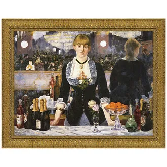 A Bar at the Folies-Bergere Framed Canvas Replica Painting: Small