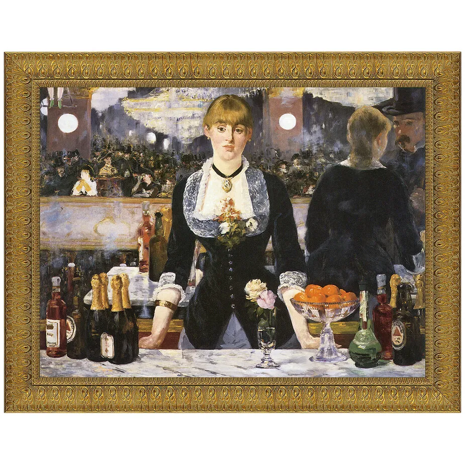 A Bar at the Folies-Bergere Framed Canvas Replica Painting: Small