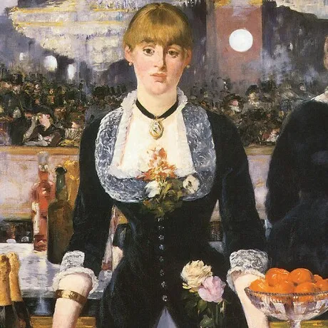A Bar at the Folies-Bergere Framed Canvas Replica Painting: Grande