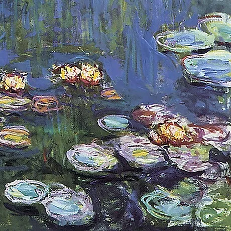 Waterlilies Framed Canvas Replica Painting: Medium
