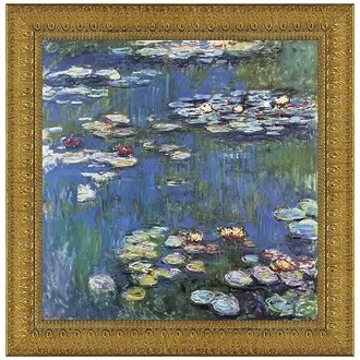 Waterlilies Framed Canvas Replica Painting: Grande