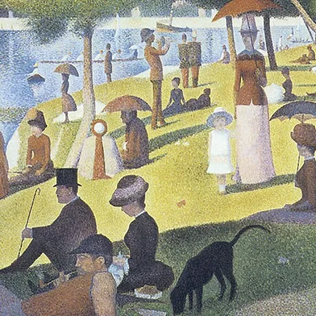 Sunday Afternoon on the Island Framed Canvas Replica Painting: Small