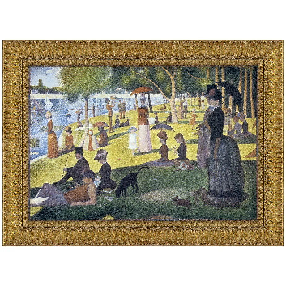 Sunday Afternoon on the Island Framed Canvas Replica Painting: Large