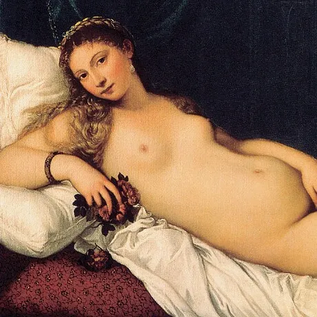 The Venus of Urbino Framed Canvas Replica Painting: Large