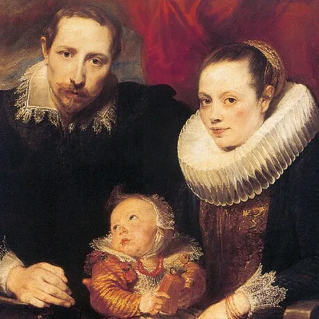Wildens Family Portrait Framed Canvas Replica Painting: Medium