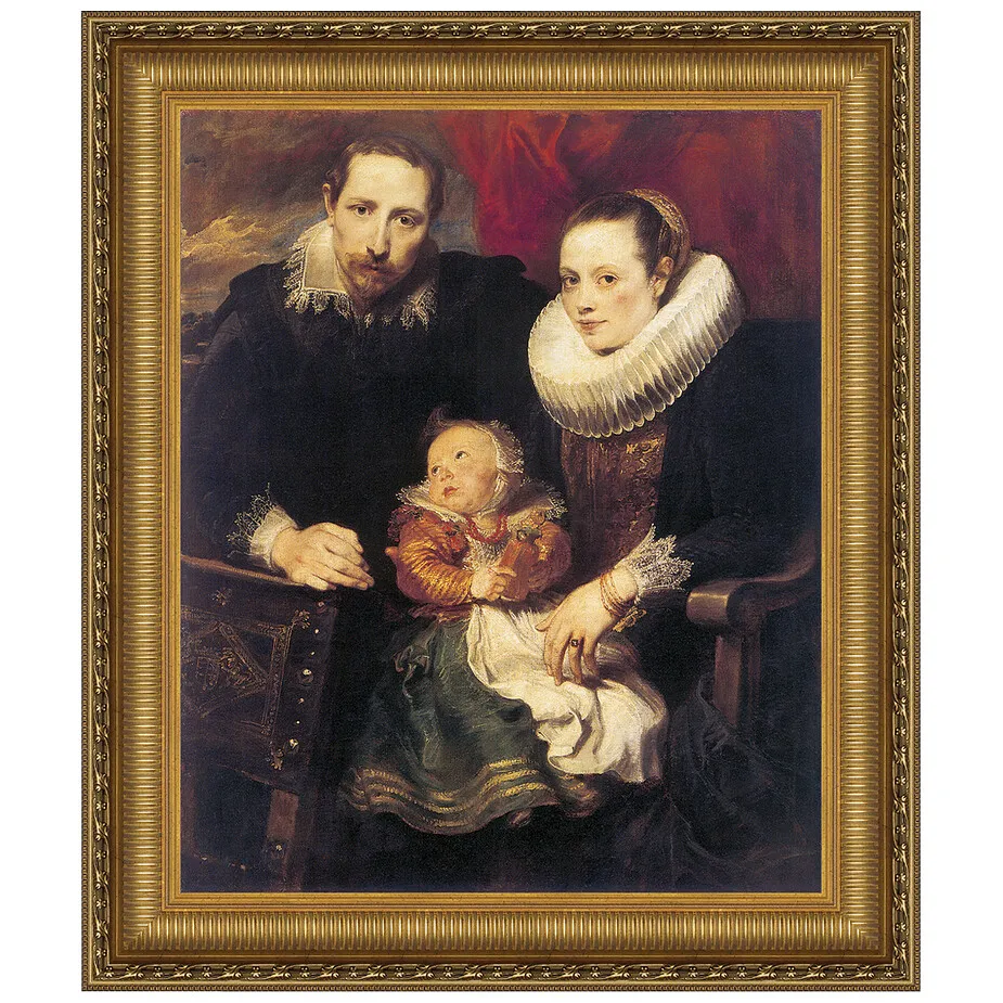 Wildens Family Portrait Framed Canvas Replica Painting: Large