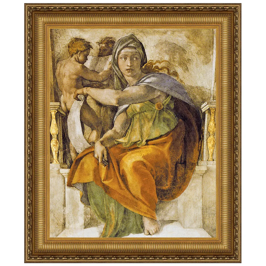 The Delphic Sibyl Framed Canvas Replica Painting: Grande