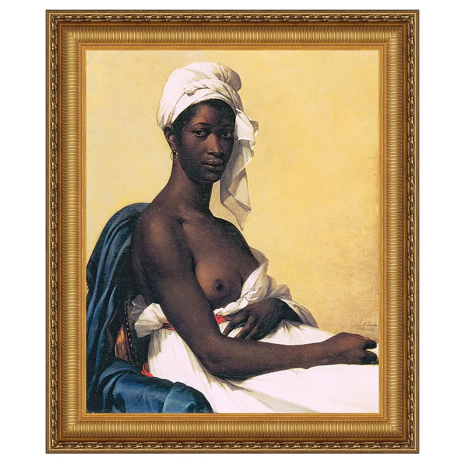 Portrait d'une Negresse Framed Canvas Replica Painting: Medium