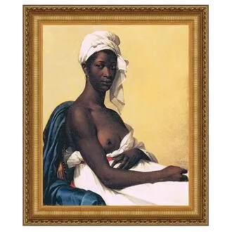 Portrait d'une Negresse Framed Canvas Replica Painting: Grande