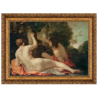 Angelica and Medoro Framed Canvas Replica Painting: Large