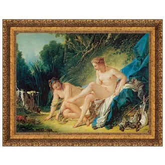 Diana Leaving Her Bath Framed Canvas Replica Painting: Small