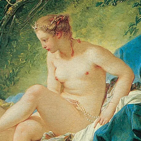 Diana Leaving Her Bath Framed Canvas Replica Painting: Large