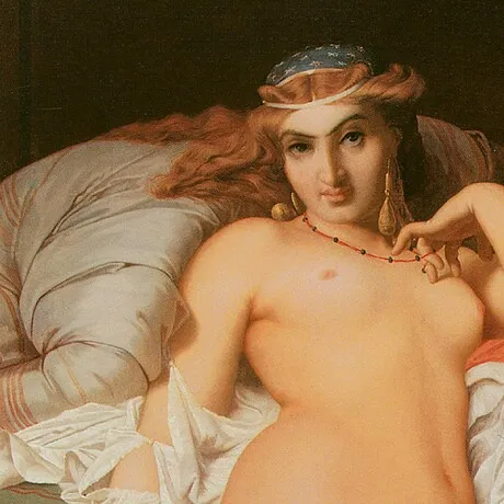 Phryne Framed Canvas Replica Painting: Medium