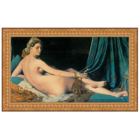Le Grande Odalisque Framed Canvas Replica Painting: Large