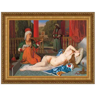Odalisque with Slave Framed Canvas Replica Painting: Grande