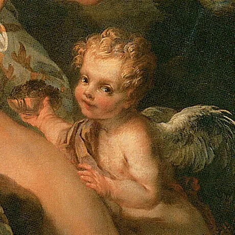 Hercules and Omphale Framed Canvas Replica Painting: Large