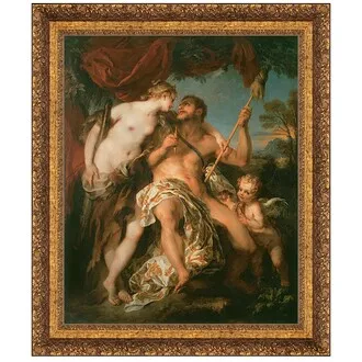 Hercules and Omphale Framed Canvas Replica Painting: Grande