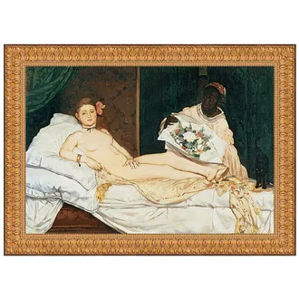 Olympia Framed Canvas Replica Painting: Medium