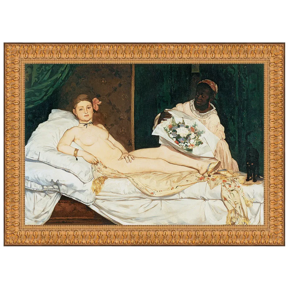 Olympia Framed Canvas Replica Painting: Medium