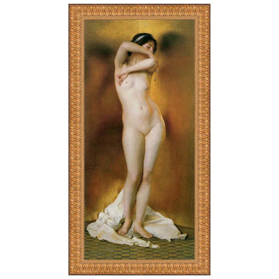Glow of Gold, Gleam of Pearl Framed Canvas Replica Painting: Medium