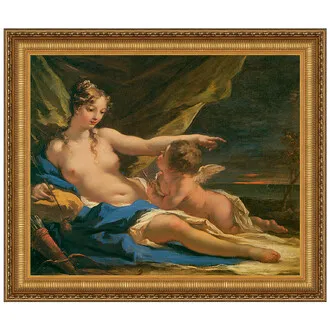 Venus and Cupid Framed Canvas Replica Painting: Large
