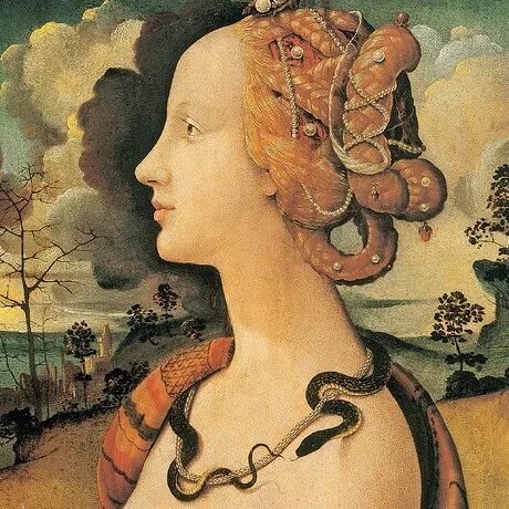 Portrait of Simonetta Vespucci Framed Canvas Replica Painting: Medium