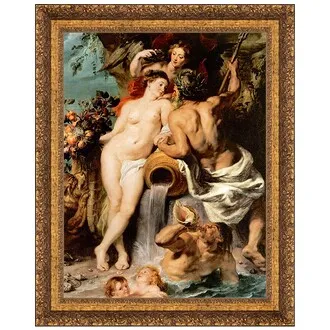 The Union of Earth and Water Framed Canvas Replica Painting: Large