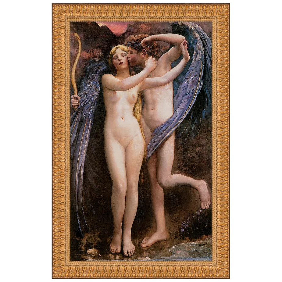 Cupid and Psyche Framed Canvas Replica Painting: Small
