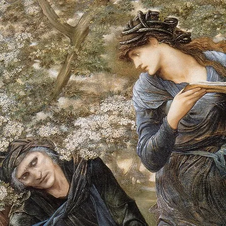 The Beguiling of Merlin Framed Canvas Replica Painting: Medium