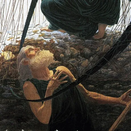 The Death of the Gravedigger Framed Canvas Replica Painting: Large