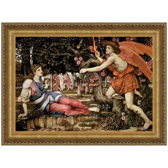 Love and the Maiden Framed Canvas Replica Painting: Medium