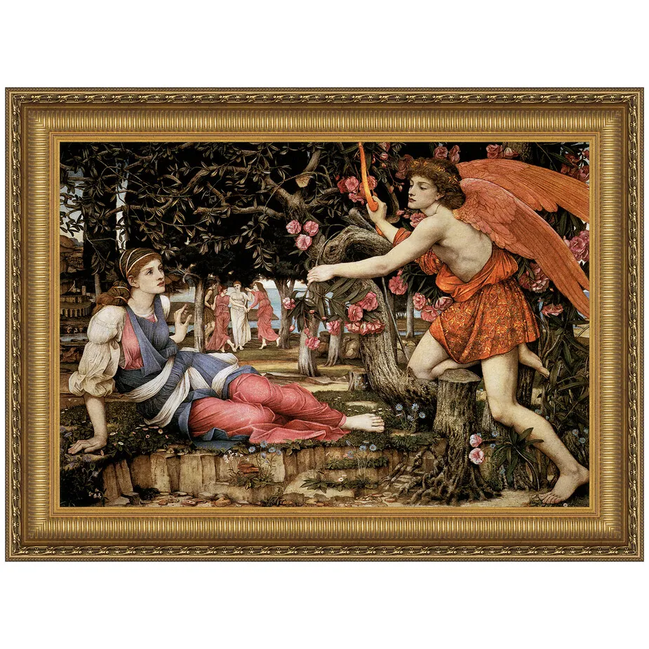 Love and the Maiden Framed Canvas Replica Painting: Large