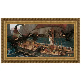 Ulysses and the Sirens Framed Canvas Replica Painting: Large