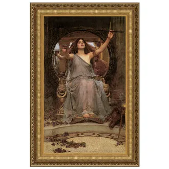 Circe Offering the Cup to Ulysses Framed Canvas Replica Painting: Small