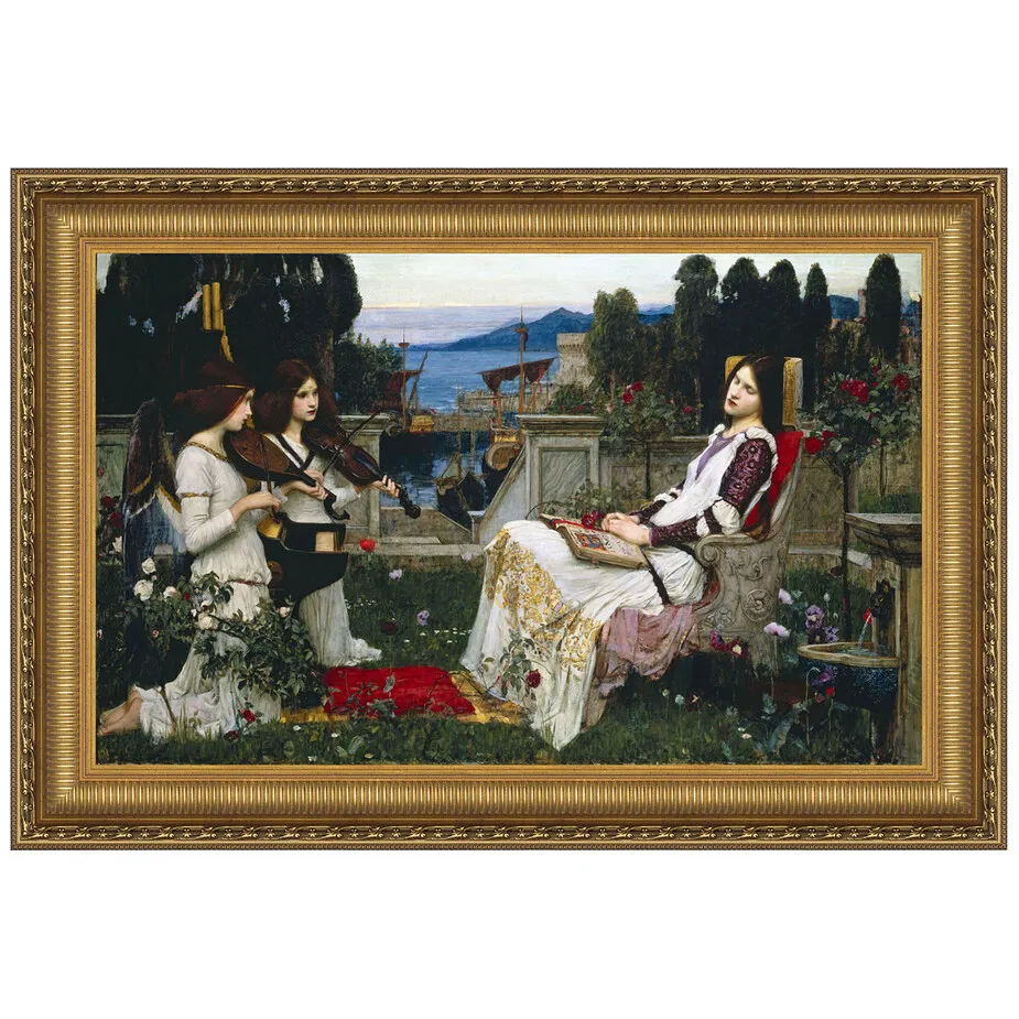 Saint Cecilia Framed Canvas Replica Painting: Small