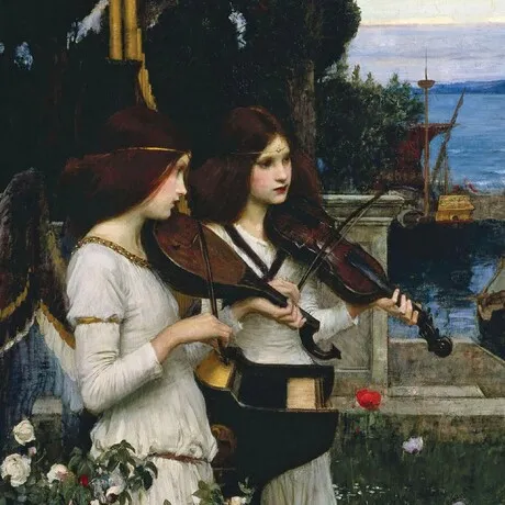 Saint Cecilia Framed Canvas Replica Painting: Large