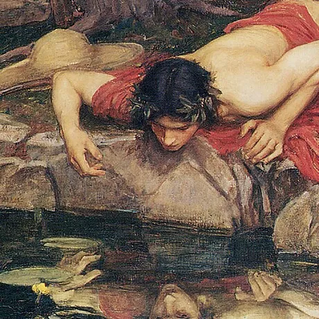 Echo and Narcissus Framed Canvas Replica Painting: Grande