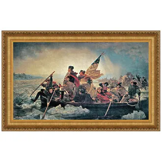 Washington Crossing the Delaware Framed Canvas Replica Painting: Small