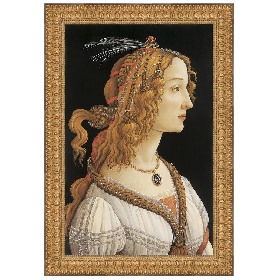 Young Woman (Simonetta Vespucci) Framed Canvas Replica Painting: Grande