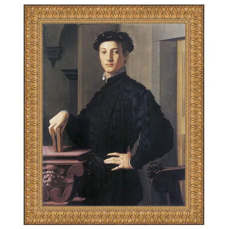 Portrait of a Young Man Framed Canvas Replica Painting: Small