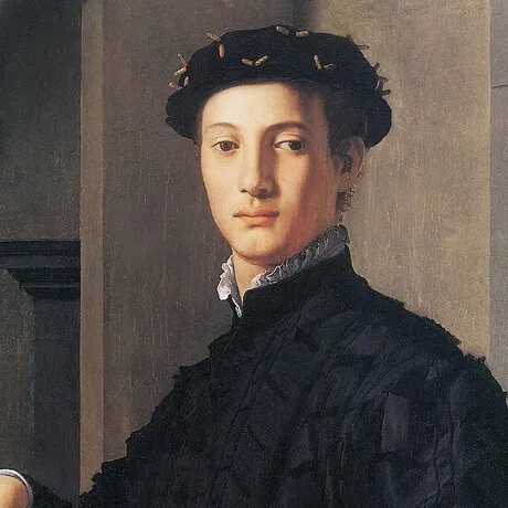 Portrait of a Young Man Framed Canvas Replica Painting: Grande