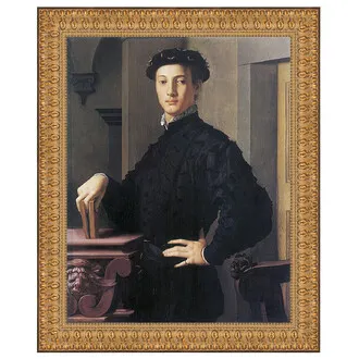 Portrait of a Young Man Framed Canvas Replica Painting: Grande