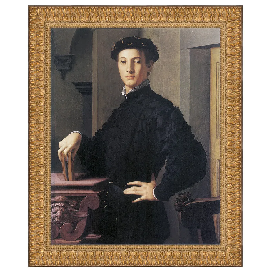 Portrait of a Young Man Framed Canvas Replica Painting: Grande