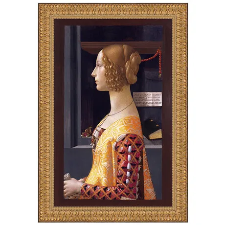 Portrait of Giovanna Tornabuoni Framed Canvas Replica Painting: Medium