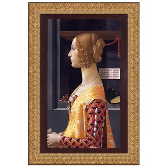 Portrait of Giovanna Tornabuoni Framed Canvas Replica Painting: Grande