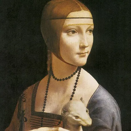 Lady with an Ermine Framed Canvas Replica Painting: Grande